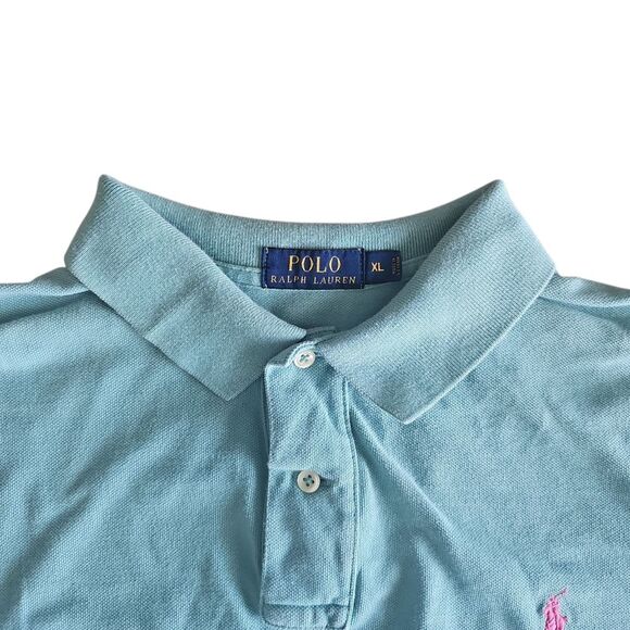 Polo Ralph Lauren Polo Shirt Sz XL Seafoam Classic Fit Embroidered Pink Pony - Picture 5 of 14